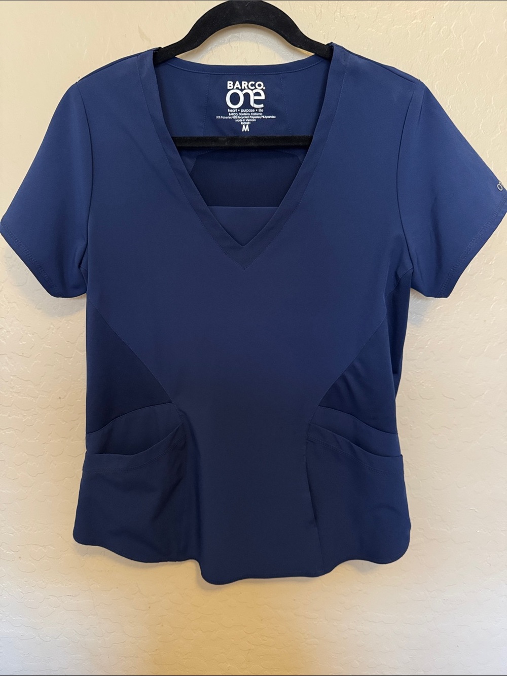 Barco Uniforms Women's V-Neck Scrub Top in Navy Blue